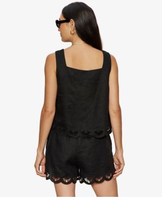 Women's Sleeveless Cutwork Top