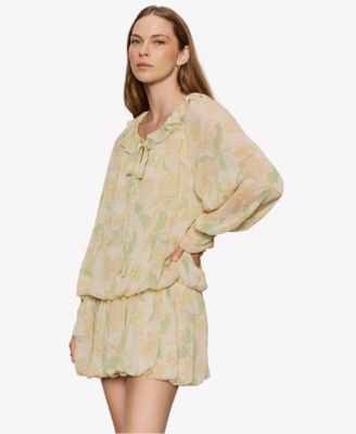 Women's Bubble Hem Tired Mini Dress