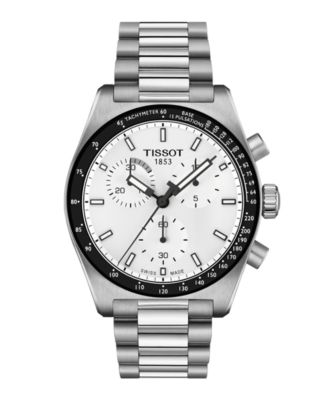 Men's Mineral White Dial Stainless Steel Watch, 40mm