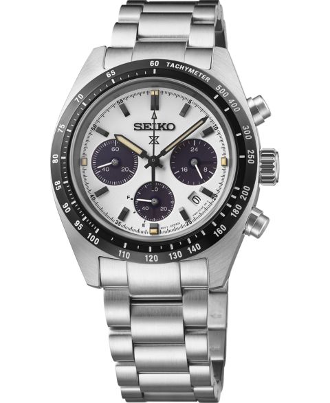 Мужские часы Seiko Chronograph Prospex Speedtimer Solar Stainless Steel Bracelet Watch 39mm