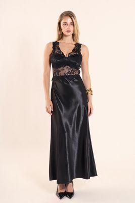 Women's Lace trim sleevesless midi dress