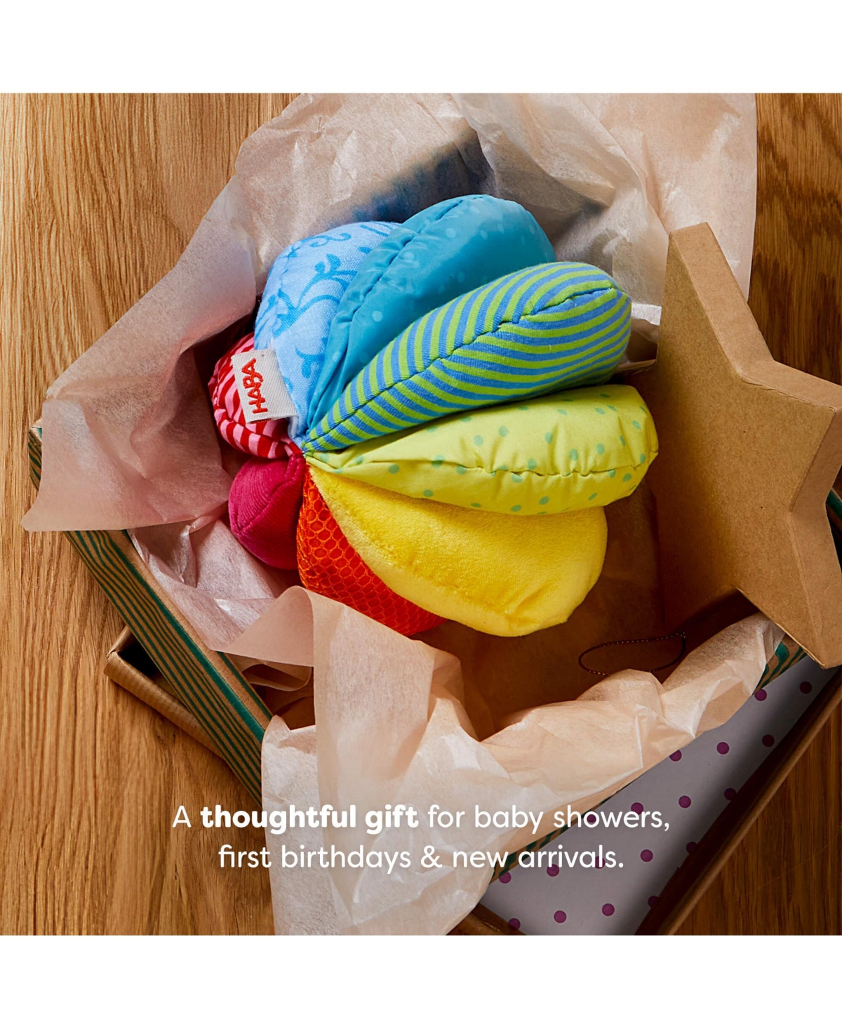 Haba Rainbow Fabric Ball - Machine Washable with 8 Sensory Effects