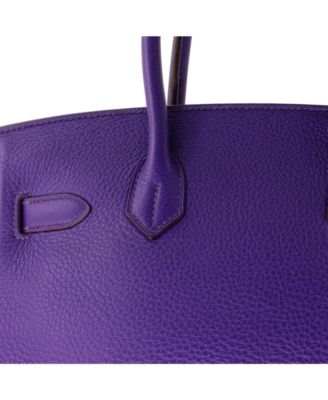 Birkin 30 Handbag Purple Clemence with Palladium Hardware