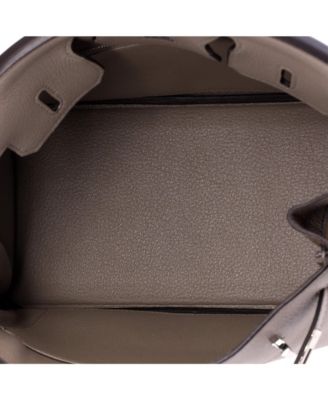 Birkin 25 Handbag Grey Novillo with Palladium Hardware