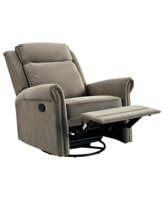 Velvet Swivel Rocking Chair, Modern Upholstered Glider Chair Adjustable Backrest Recline
