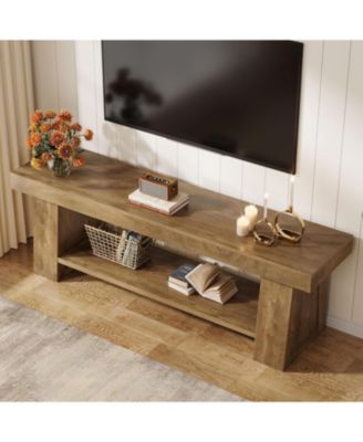 63" TV Stand for TVs up to 75 Inch, Rustic Extra Long Entertainment Center