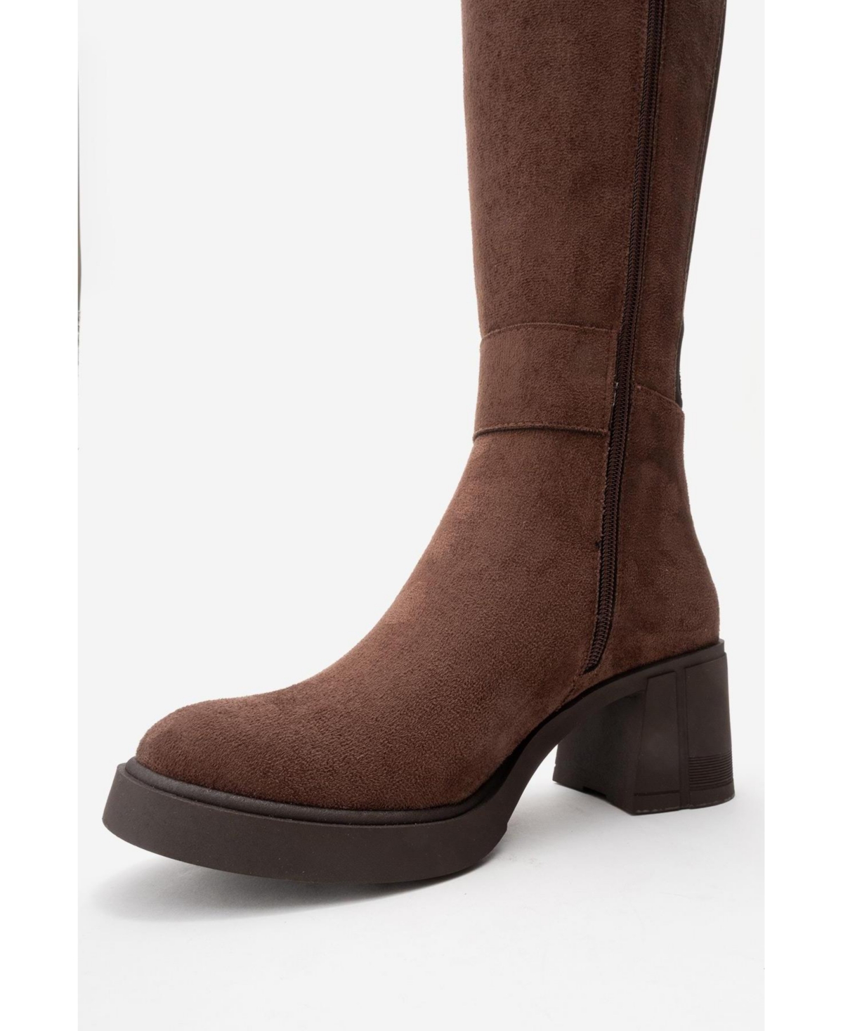 Prologue Shoes Moreni Stretch Buckle Block Heel Knee High Boot (Women)