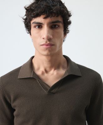 Men's Cotton Knitted Structure Polo Shirt
