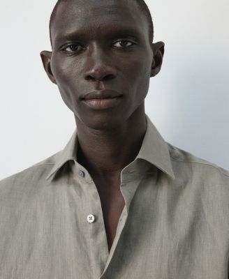 Men's Linen Slim-Fit Shirt