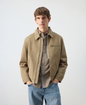 Men's Corduroy Collar Denim Jacket
