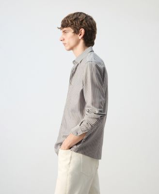 Men's Regular Fit Striped Lyocell Shirt