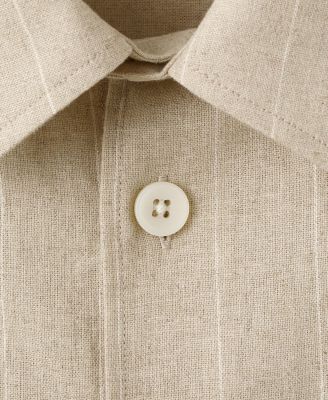 Men's Linen and Cotton Blend Striped Shirt