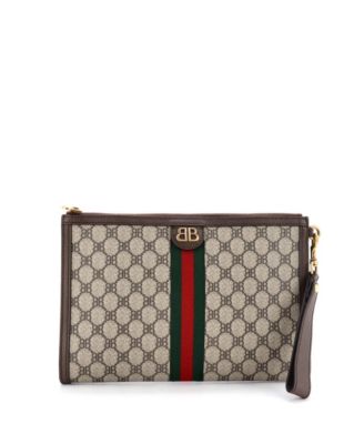 x Gucci The Hacker Project Web Wristlet Clutch BB Coated Canvas
