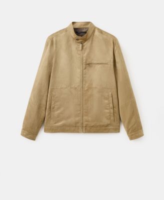 Men's Suede-Effect Biker Jacket