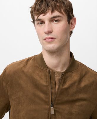 Men's Suede-Effect Bomber Jacket