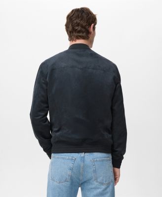 Men's Suede-Effect Bomber Jacket
