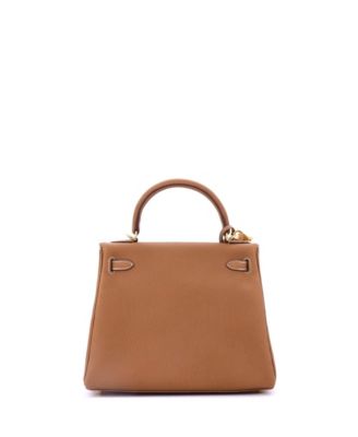 Kelly 25 Handbag Brown Togo with Gold Hardware