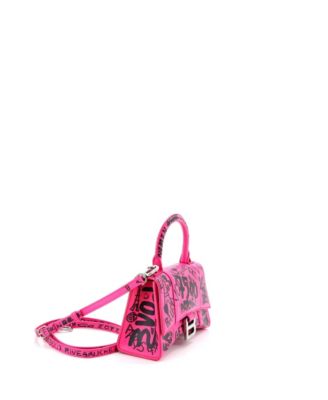 XS Graffiti Hourglass Top Handle Bag Leather