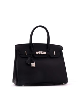 Birkin 30 Handbag Black Epsom with Palladium Hardware