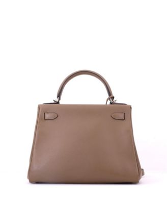Kelly 28 Handbag Brown Evercolor with Palladium Hardware