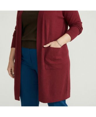 Plus Size Double Knit Sweater Cardigan