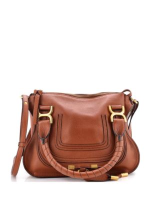 Small Marcie Satchel Leather