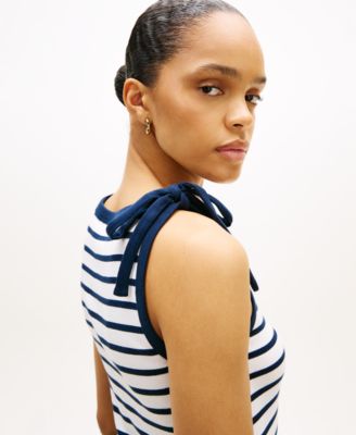 Women's Bow Detail Crew Neck Tank Top