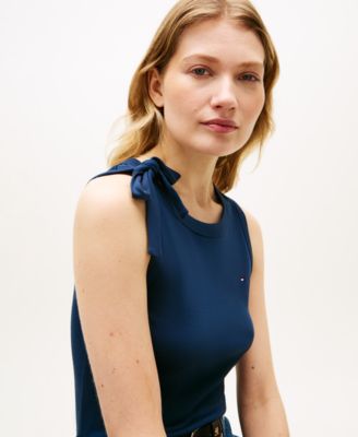 Women's Bow Detail Crew Neck Tank Top