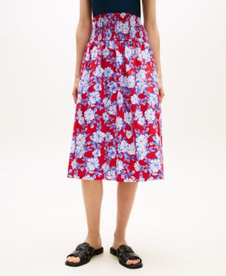 Women's Smocked Pull-On Midi Skirt