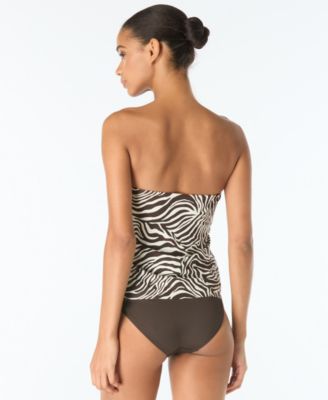 Women's Draped Bandeau Neck Tankini Top