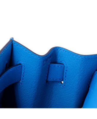 Kelly 28 Handbag Blue Madame with Gold Hardware