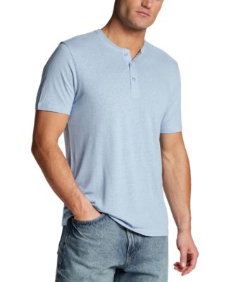 Men's Short-Sleeve Linen Blend Henley Knit Shirt