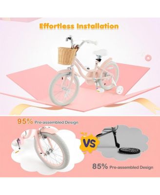 16 Inch Kids Bike with Adjustable Handlebar for Girls Boys Ages 4-7