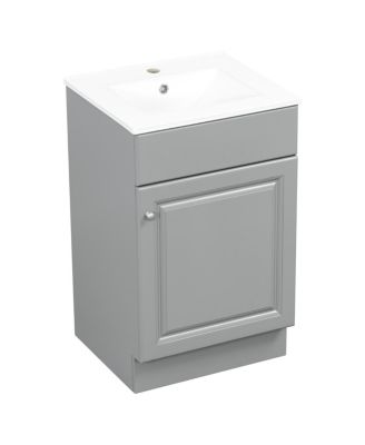 20'' Bathroom Vanity with Sink, Painted MDF Cabinet, Soft Close Door, Adjustable Shelf & Organizer for Small Spaces