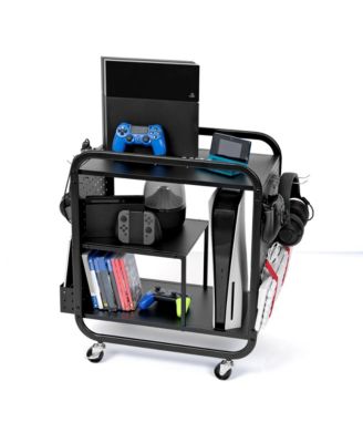 Gaming Station Organizer, Metal Game Controller Holder, Video Game Console Storage Rack, Game Organizer Storage
