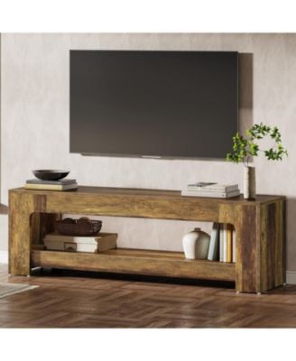 TV Stand for Living Room for 55/60/65/75-Inch TVs, Farmhouse Rustic TV Console, 63" Entertainment Center Television Stand for Bedroom