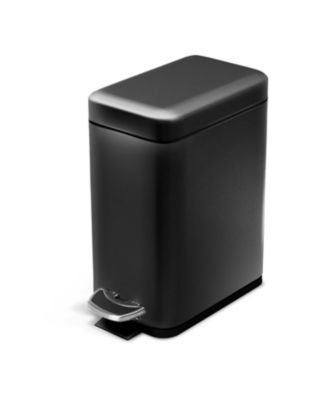 1.3 Gallon Slim Stainless Steel Trash Can with Step on Pedal and Soft Close Lid