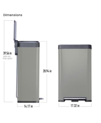 19 Gallon Large Kitchen Trash Can with Soft Close Lid, Liner-Free Stainless Steel Body