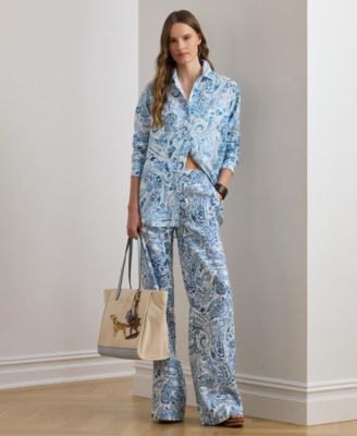 Women's Mid-Rise Wide-Leg Pants