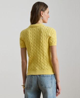 Women's Cable-Knit Polo Shirt