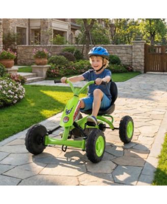 Go Kart for Kids 4 Wheel with Steering Handlebars and Adjustable Seat