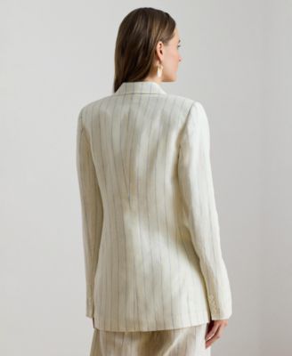 Women's Striped Double-Breasted Blazer