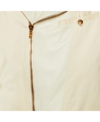 Men's Vintage Leather & Cotton Zip Up Jacket