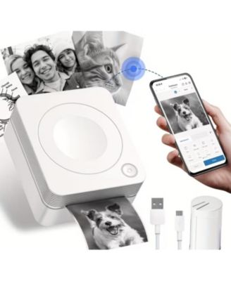 PM230 Mini Bluetooth Thermal Sticker Printer. Includes 3 paper rolls & templates for easy printing from phones & tablets. Portable design