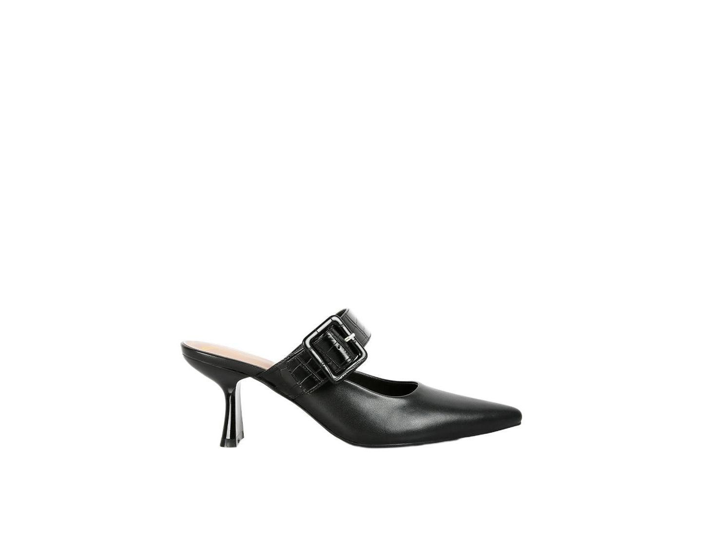 Женские сабо London Rag Shein Star Slim Block Heel Mules, цвет: Чёрная искусственная кожа — фото 2