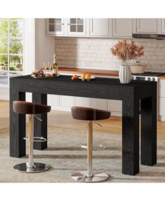 63" Rectangular Dining Table, Rustic Wooden Kitchen Table with 4 Sturdy Legs