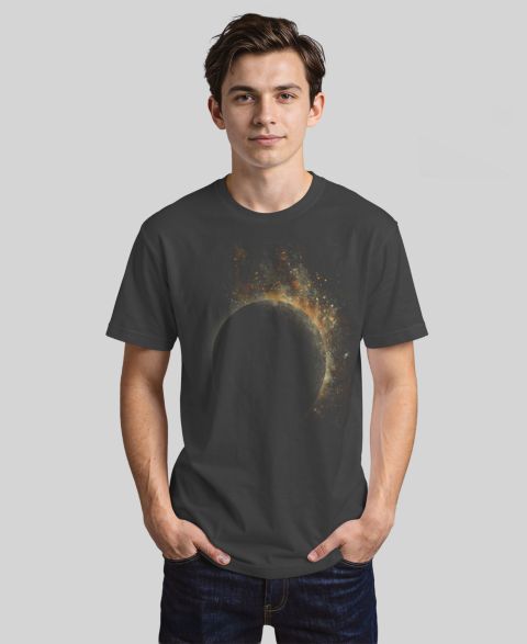 Мужская футболка Design By Humans Eclipse Short-Sleeve, цвет: Угольный
