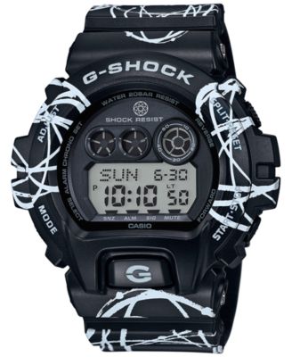G-Shock - Men's Digital Futura Collaboration Black Printed Resin Strap Watch 58x54mm GDX6900FTR-1