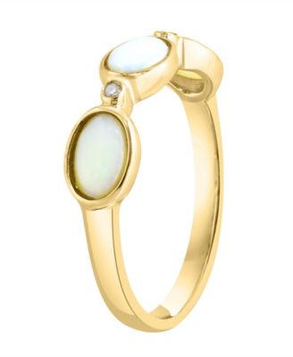 Opal (3/4 ct. t.w.) & Diamond Accent Ring in 14k Yellow Gold