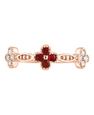 Ruby (1/5 ct. t.w.) & Diamond (1/5 ct. t.w.) Ring in 14k Rose Gold